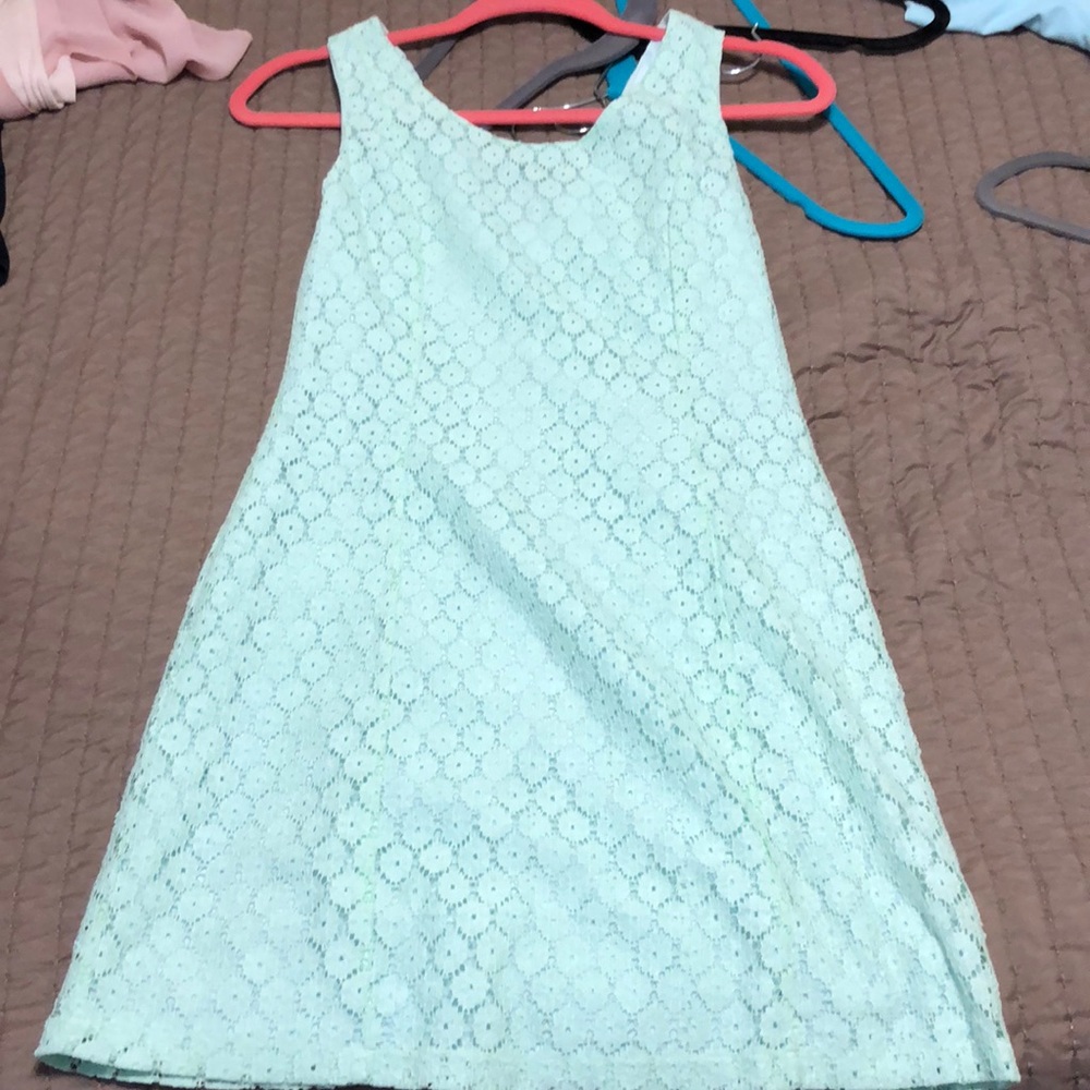 Sea foam Green Lace Dress
